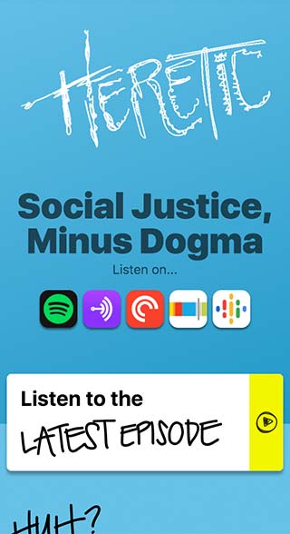 The Heretic Podcast website mobile view